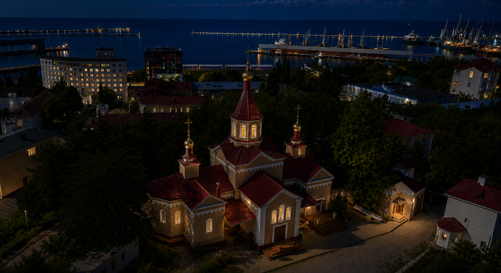 Храм святителя Алексия — ночной вид